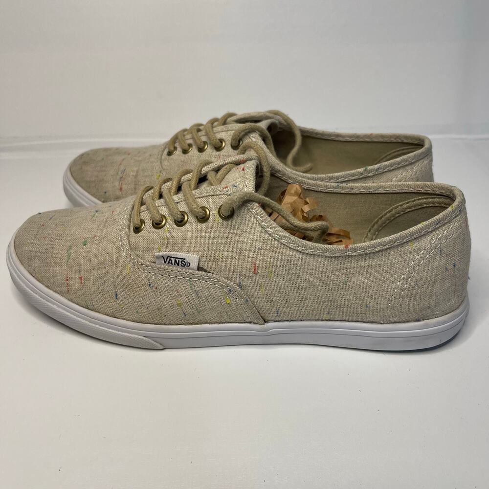 VANS Speckled Chambray Beige Oatmeal Lace-Up Shoes Women's - Size 6.5 - Picture 4 of 5